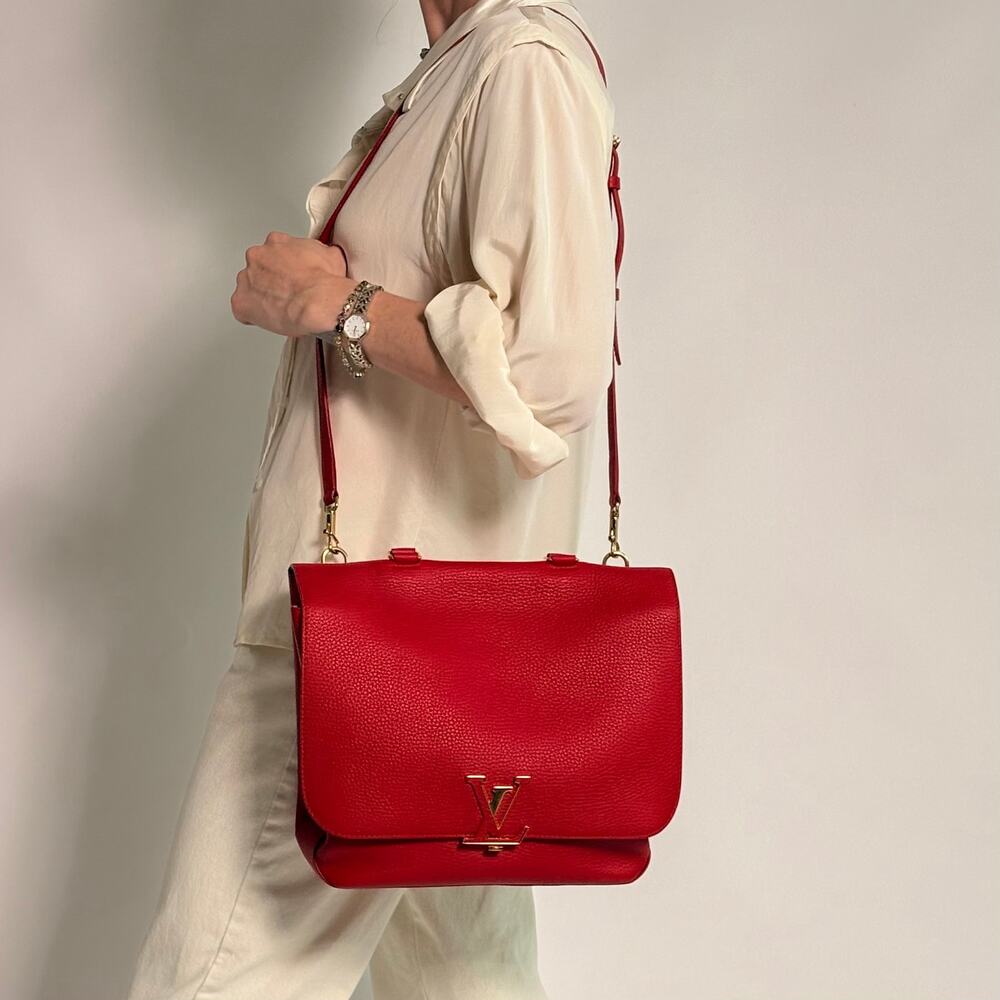 Louis Vuitton Volta Taurillon Coquelicot Red Leather Shoulder Bag